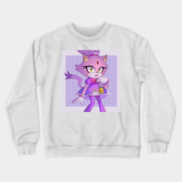 Blaze the Cat Crewneck Sweatshirt by Sakuritah